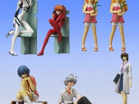 Bandai Neon Genesis Evangelion EVA Gashapon Sadamoto Yoshiyuki Collection Part 3 6 Trading Figure Set on Sale