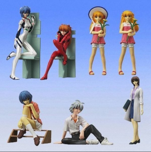 Bandai Neon Genesis Evangelion EVA Gashapon Sadamoto Yoshiyuki Collection Part 3 6 Trading Figure Set on Sale