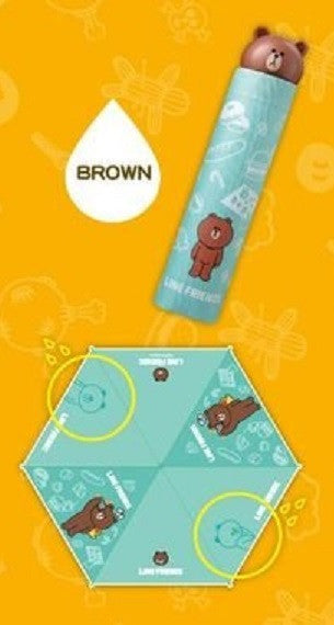 App Line Friends Character Brown Bear Water Color Changed Umbrella Discount