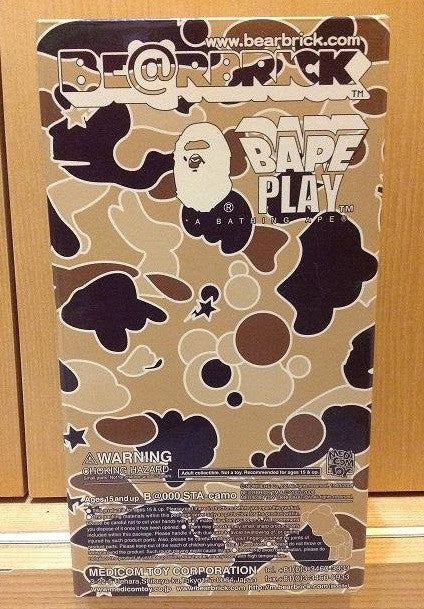 Medicom Toy 2008 Be@rbrick 400% A Bathing Ape Bape Play Desert Ver 11  Action Figure For Sale