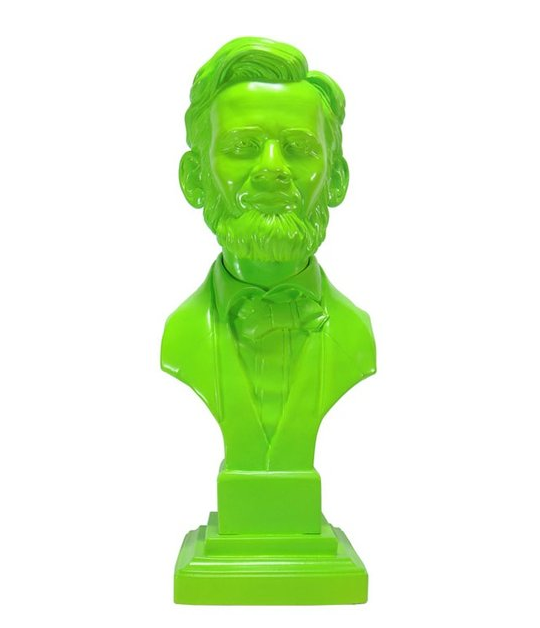 MINDstyle 2009 Ron English Abraham Obama Fresh Manila Exclusive Green Ver 16  Vinyl Figure Online Sale