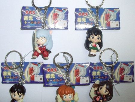 Banpresto Inuyasha GID Grow In the Dark Key Ring Chain Holder 5 Trading Figure Set Online Sale