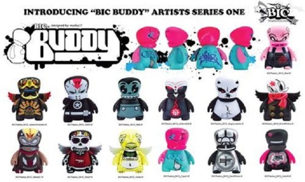 BIC Plastics Buddy Artist Series 1 Sealed Box 10 Random 3  Vinyl Figure Set For Cheap