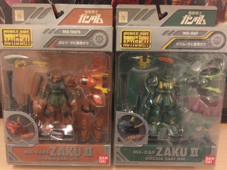 Bandai Mobile Suit in Action MSIA MIA Gundam Zaku MS-06F & MS-06FS Figure Set Supply