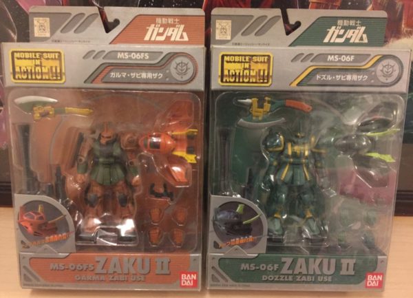 Bandai Mobile Suit in Action MSIA MIA Gundam Zaku MS-06F & MS-06FS Figure Set Supply