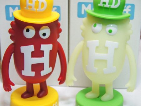 The Wonderful! Design Works Mr. Hoff ZacPac Red & Beams T GID Limited 2 Vinyl Figure Set Used For Sale