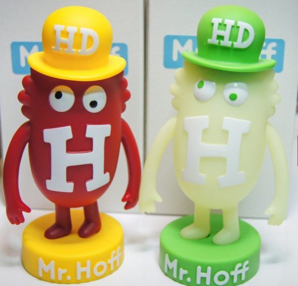 The Wonderful! Design Works Mr. Hoff ZacPac Red & Beams T GID Limited 2 Vinyl Figure Set Used For Sale