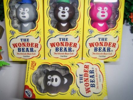 The Wonderful! Design Works Wonder Bear Grey Pink Black Brown 4 6  Vinyl Figure Set on Sale