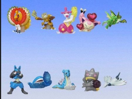 Bandai Pokemon Pocket Monsters Gashapon わざコレ Collection 08 10 Pencil Topper Figure Set Supply