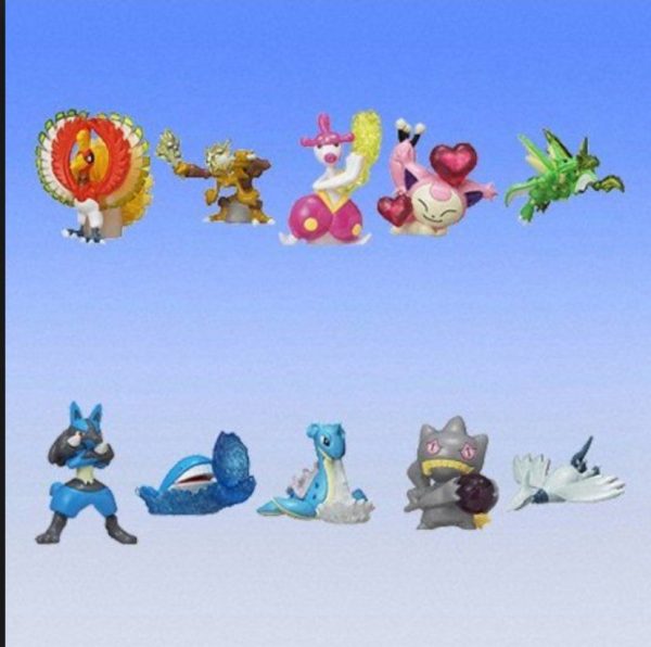 Bandai Pokemon Pocket Monsters Gashapon わざコレ Collection 08 10 Pencil Topper Figure Set Supply