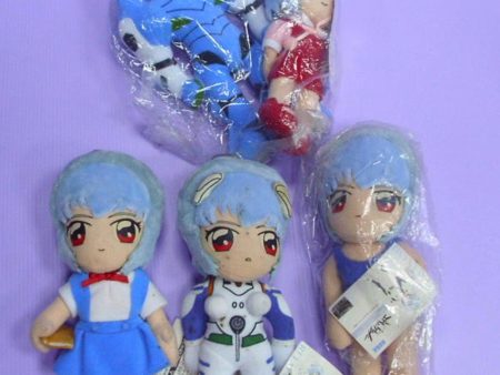 Sega Neon Genesis Evangelion EVA Rei Ayanami 5 Plush Doll Figure Set Online now