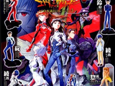 Bandai Neon Genesis Evangelion EVA Gashapon Sadamoto Yoshiyuki Collection Part 5 6 Trading Figure Set Fashion