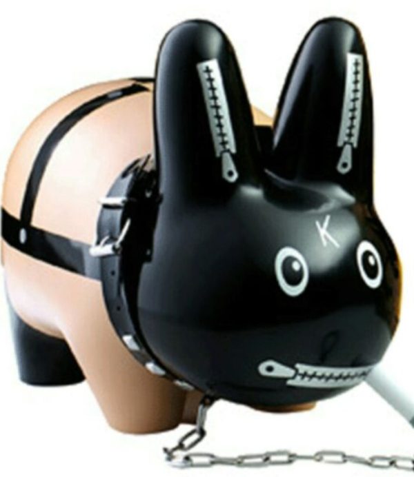 Kidrobot 2008 Frank Kozik Smorkin Labbit Bondage Gimp Black 10  Vinyl Figure For Sale