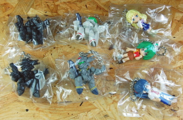 Bandai Robotech Macross Frontier Gashapon 7 Mini Mascot Key Chain Strap Figure Set Online Sale