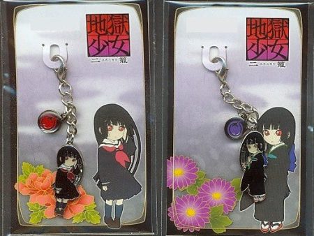 Anime Manga Jigoku Shojo Futakomori Hell Girl Enma Ai 2 Metal Strap Swing Figure Set on Sale