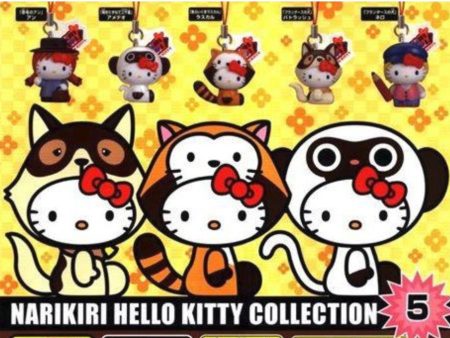 Bandai Sanrio Gashapon Narikiri Hello Kitty Collection Part 5 5 Cosplay Mascot Swing Strap Figure Set on Sale