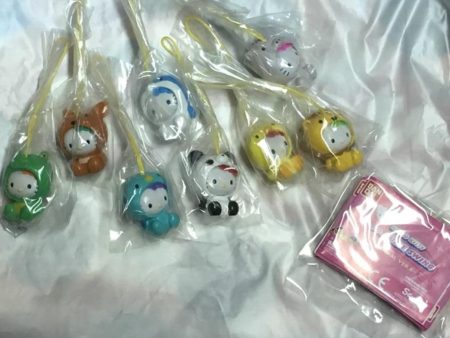 Bandai Sanrio Hello Kitty Gashapon Costume Swing Animal Edition Part 2 8 Strap Figure Set For Discount