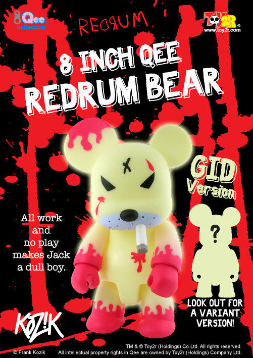 Toy2R Qee Frank Kozik Redrum Bear GID ver 8  Vinyl Figure Online Sale