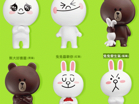 App Line Friends Character Brown Cony Moon Big Head 6 Figure Pen Set Online now