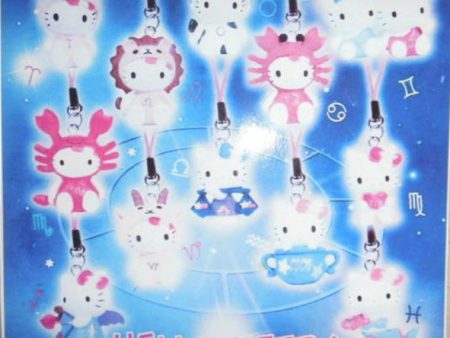 Bandai Sanrio Hello Kitty Gashapon Mini Swing Zodiac 12 Strap Figure Set Fashion