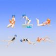 Bandai Neon Genesis Evangelion EVA Gashapon Sadamoto Yoshiyuki Collection Beach Swimsuit 6 Trading Figure Set Supply