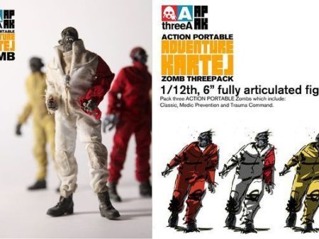 ThreeA 3A Toys Ashley Wood Action Portable Adventure Kartel Zomb 3 Pack 6  Vinyl Figure Set Cheap