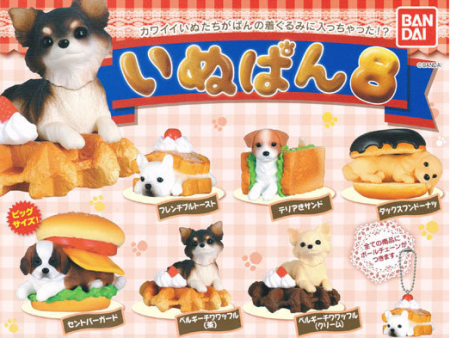 Bandai Inupan Dog Bread Gashapon P8 6 Mascot Swing Strap Collection Figure set For Cheap