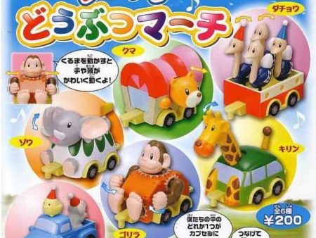 Yujin Happy Animal Train Gashapon 6 Mini Trading Figure Set on Sale