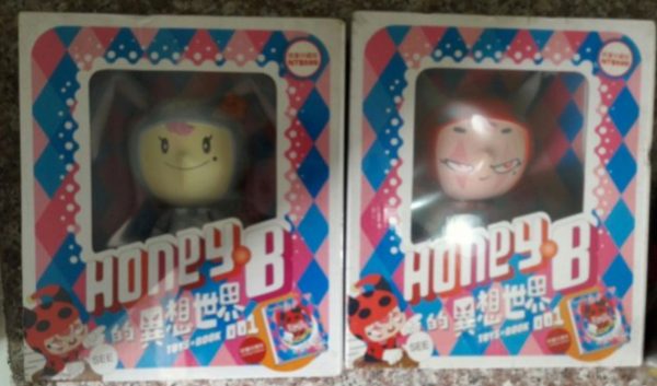 ToyQube 2005 Gary Thinking Honey B Blue & Red ver 2 6  Vinyl Figure Set Online Sale